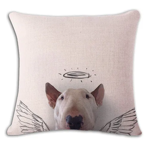 18'' Square Bullterrier Cushion Covers Dog Pet Soft Material Pillow Cases For Kids Baby Girl Boy Bedroom Decor Drop Shipping