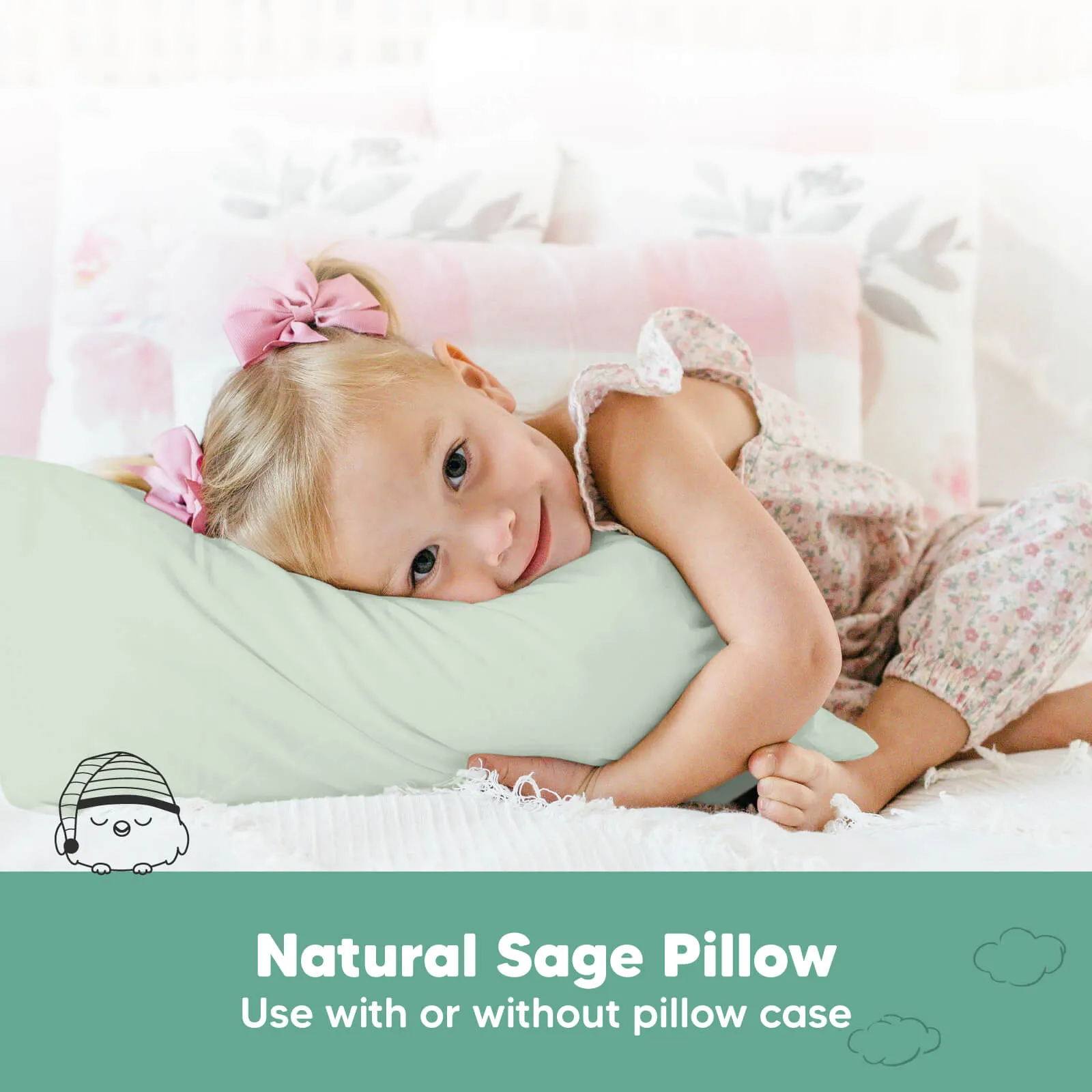 2-Pack Toddler Pillows (Sage)