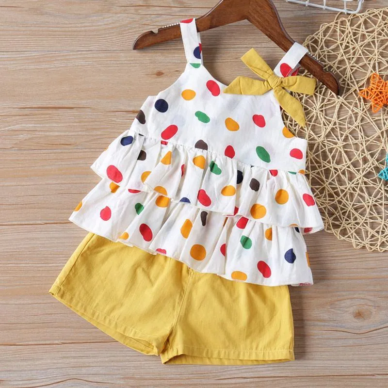 2-piece Polka Dot Sling Top & Pants for Toddler Girl