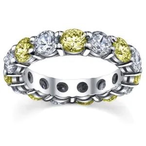 5.00cttw Yellow Sapphire Diamond Eternity Wedding Band