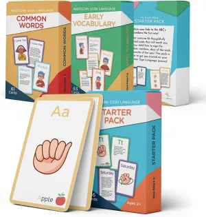 American Sign Language Flash Cards for Toddlers - 180 ASL Flash Cards for Babies