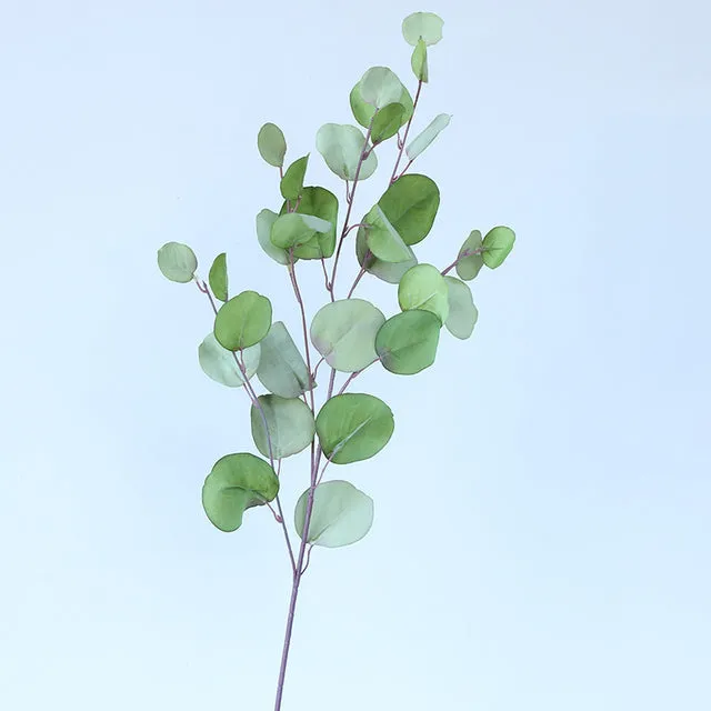 Artificial Eucalyptus Flower Plant Leaf Plastic Rod Long Branch Green Fake Plant Summer Autumn Home Bedroom Wall Decoration