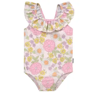 Baby Girls UPF 50  Retro Floral One-Piece Swimsuit