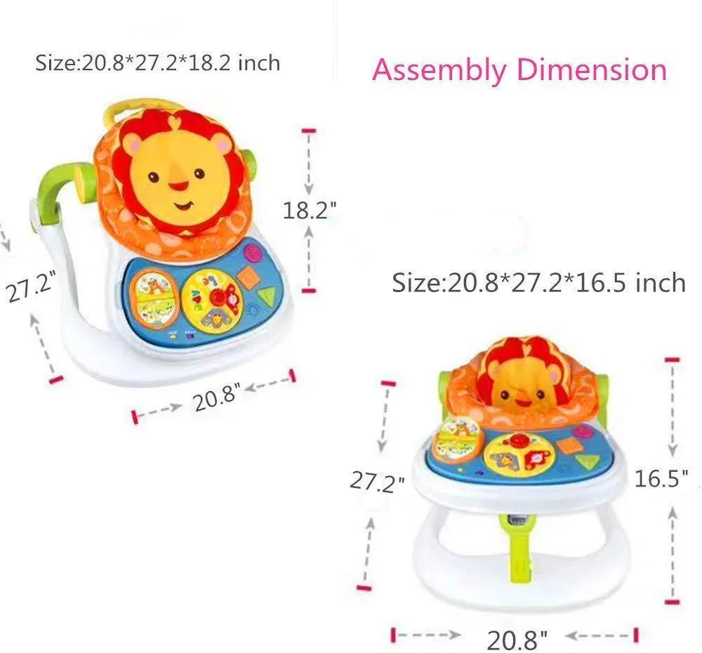 Baby Walker Stroller Sitting Posture Multi-Function Baby Stroller Game Car Dining Car Walker and Stroller, Blue