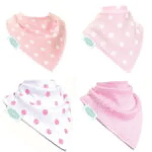 Bandana Dribble Bibs 4 Pack Pink And White