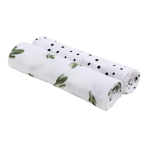 Bebe Au Lait - Bamboo Baby Swaddle - Saguaro & Dottie (2pk)