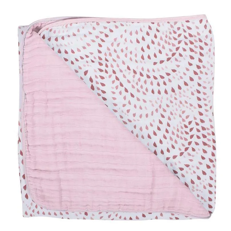 Bebe Au Lait - Muslin Snuggle Blanket - Rose Quartz & Petal