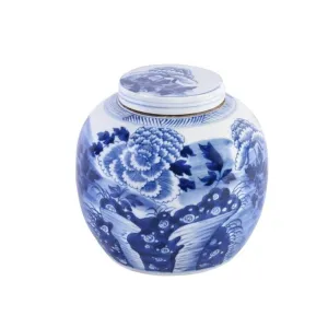 Blue and White Peony Jar