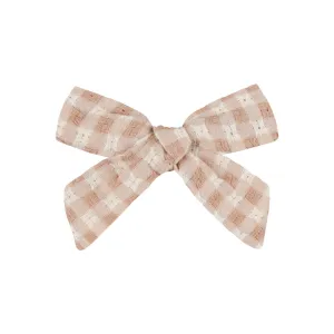 Bow Clip - Pink Gingham