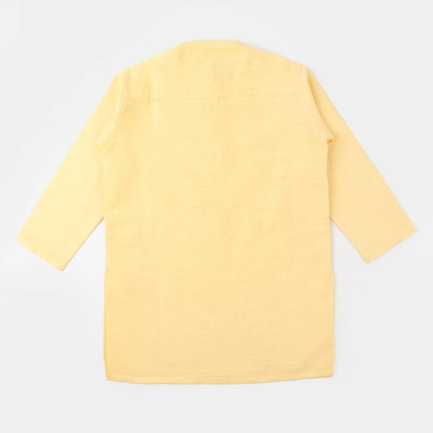 Boys Cotton Basic Kurta - Yellow