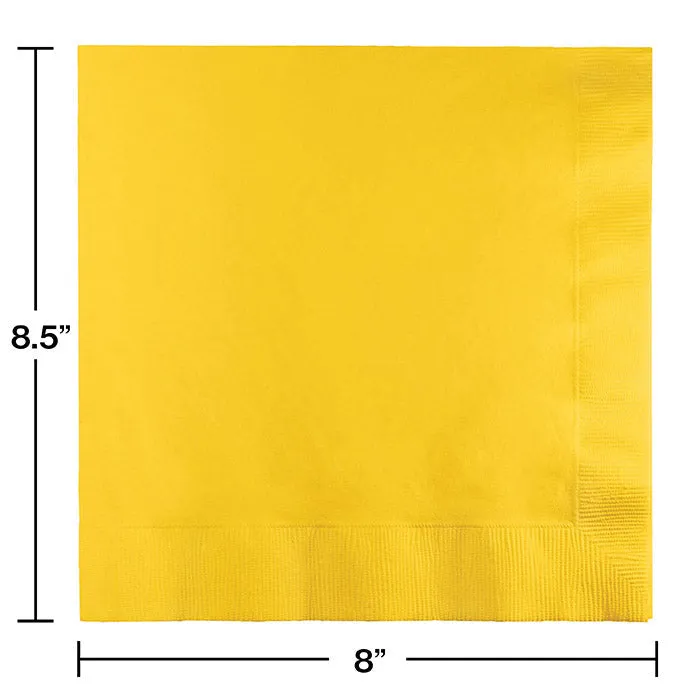 Bulk School Bus Yellow Dinner Napkins 3 Ply (250 per Case)