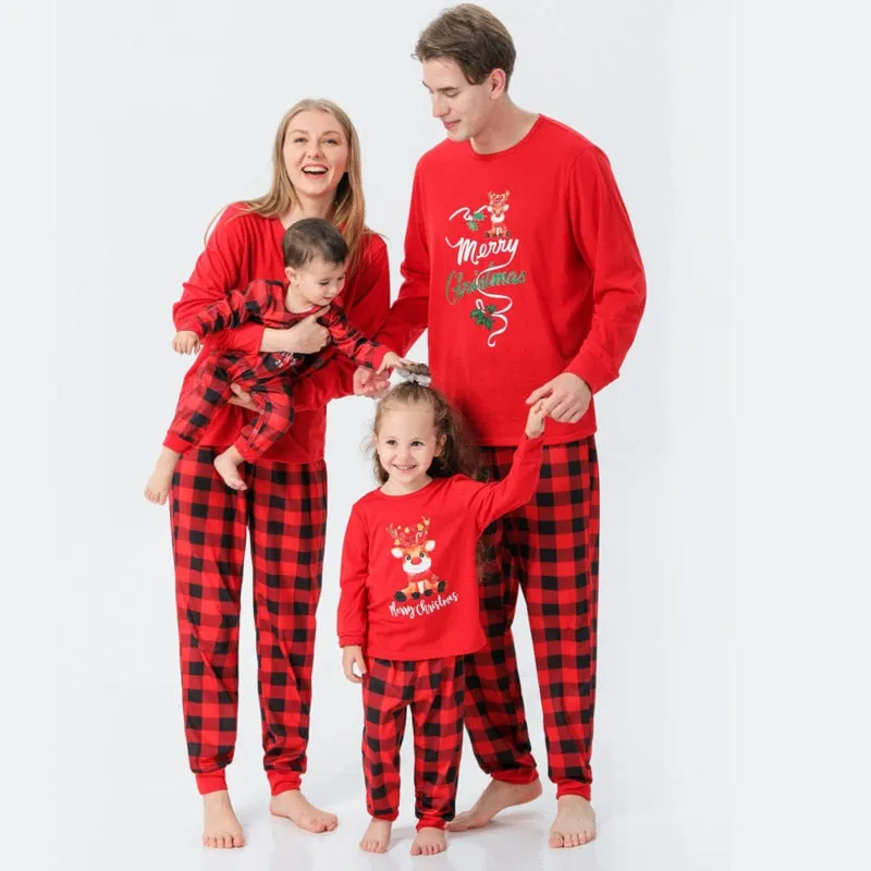 Christmas Pajamas Matching Family Pyjamas Clothes Mother Daughter Cartoon  Printed Pajama Set Homewear Kids Sleepwear  Women Pijamas