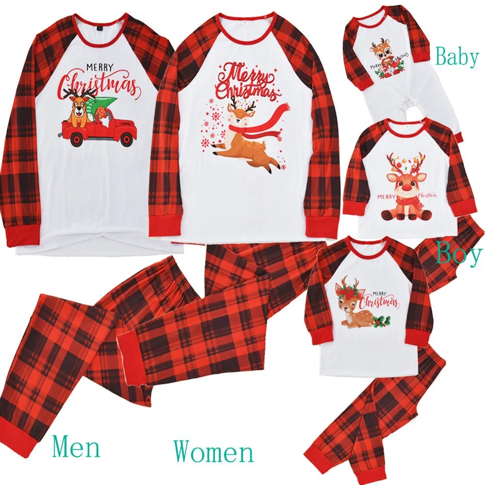 Christmas Pajamas Matching Family Pyjamas Clothes Mother Daughter Cartoon  Printed Pajama Set Homewear Kids Sleepwear  Women Pijamas