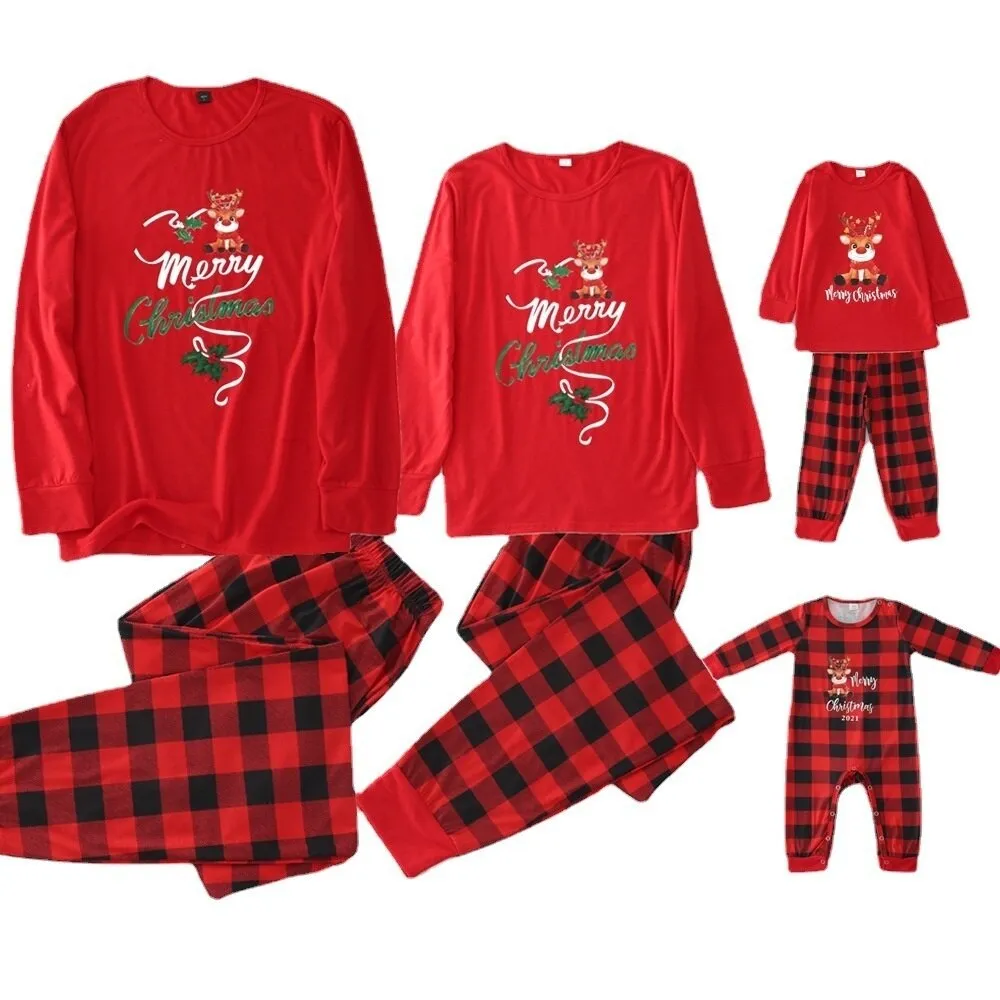 Christmas Pajamas Matching Family Pyjamas Clothes Mother Daughter Cartoon  Printed Pajama Set Homewear Kids Sleepwear  Women Pijamas