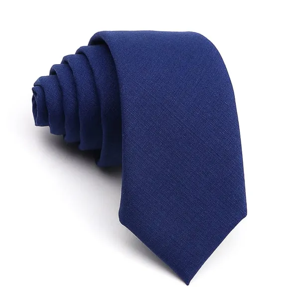 Classy Men Solid Navy Blue Skinny Tie