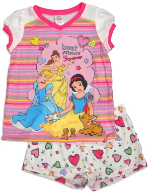 Disney Fairies - Little Girls Tinkerbell Short Sleeve Shorty Pajamas