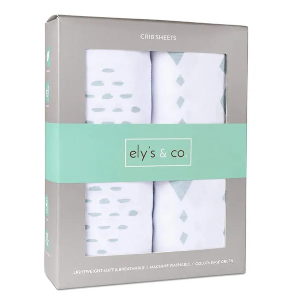 Ely's & Co. Cotton Crib Sheet - 2 Pack