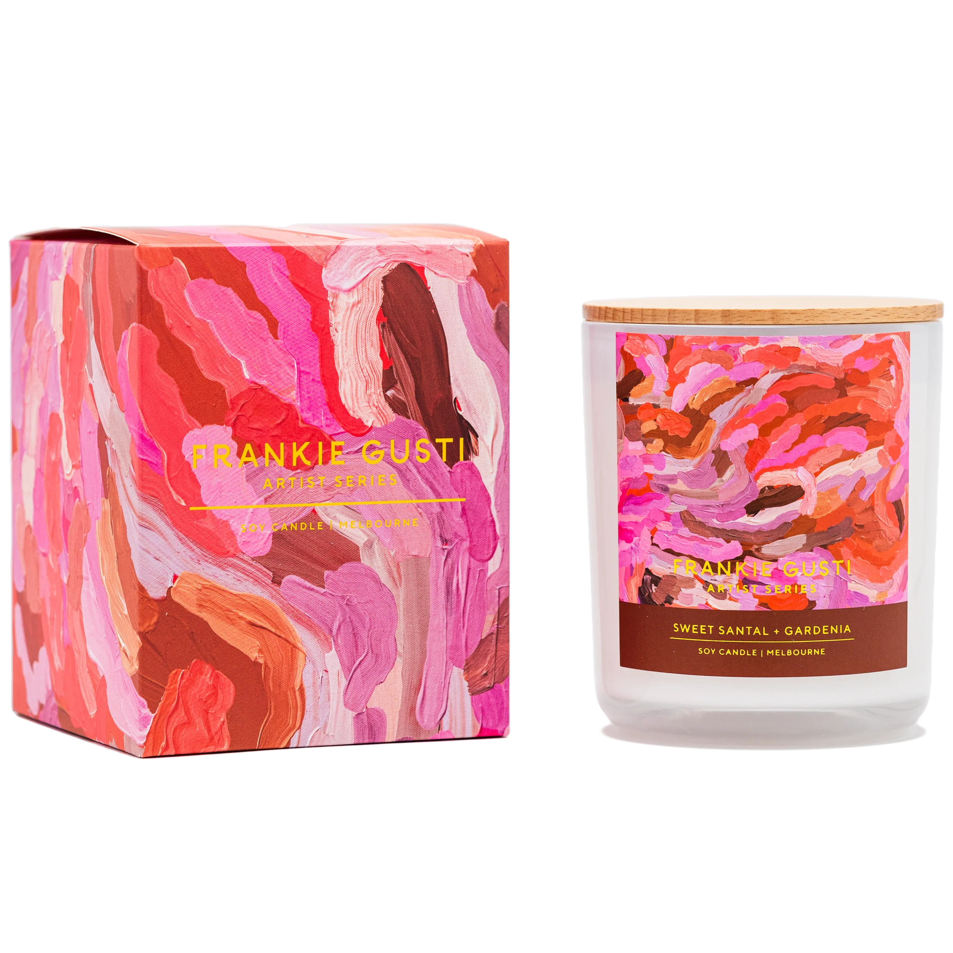 Frankie Gusti Artist Series Candle - Sweet Santal   Gardenia Erin Reinboth