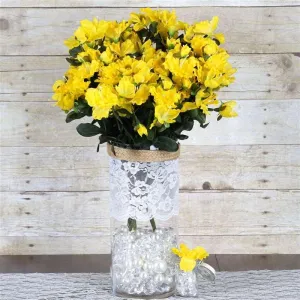 Gardenia Bush Artificial Silk Flowers - Yellow