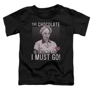 I Love Lucy Chocolate Calling Toddler Kids Youth T Shirt Black