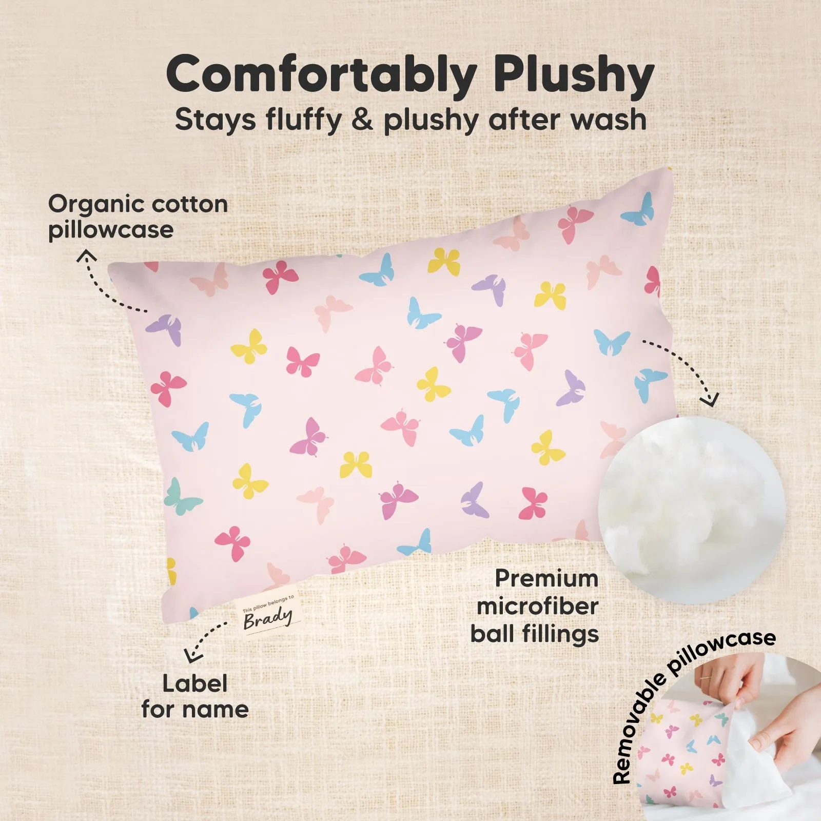 Mini Toddler Pillow With Pillowcase (Flutter)