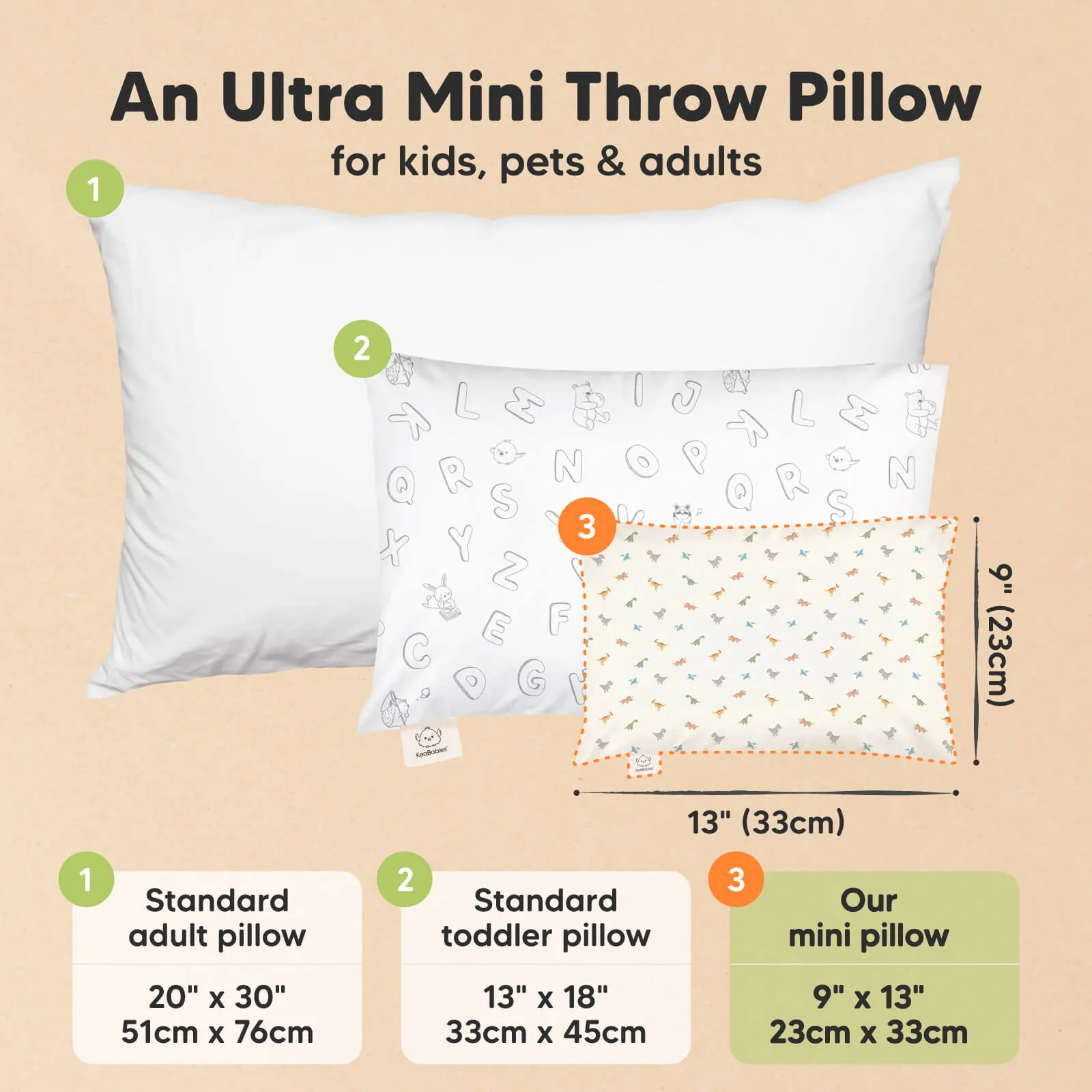 Mini Toddler Pillow With Pillowcase (Roarsome)