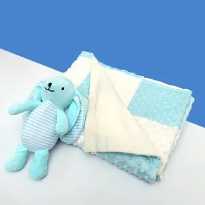 Minky Dot Blanket | Blue   Cuddle Toy