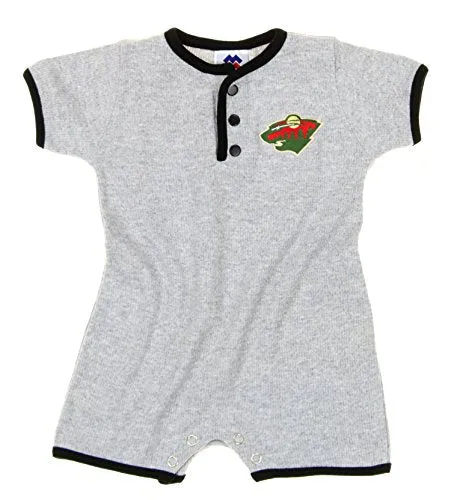 Minnesota Wild NHL Hockey Baby Infant Ribbed Romper Jumper - Grey