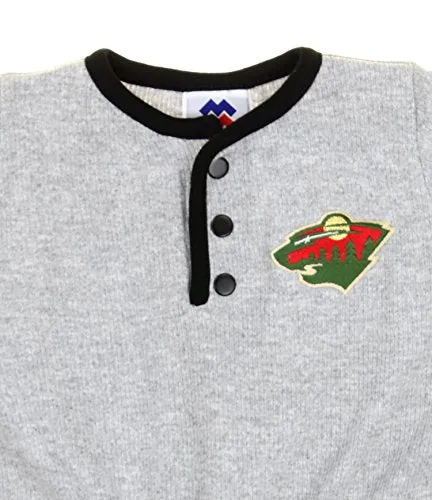 Minnesota Wild NHL Hockey Baby Infant Ribbed Romper Jumper - Grey