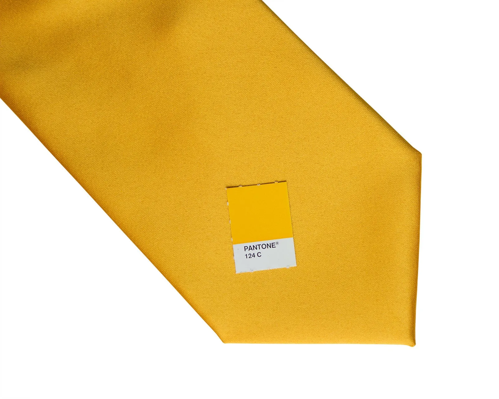 Mustard Yellow Necktie. Solid Color Satin Finish Tie, No Print