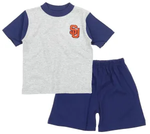 NCAA Infant Syracuse University Orange Shirt and Short Set, Grey-Navy