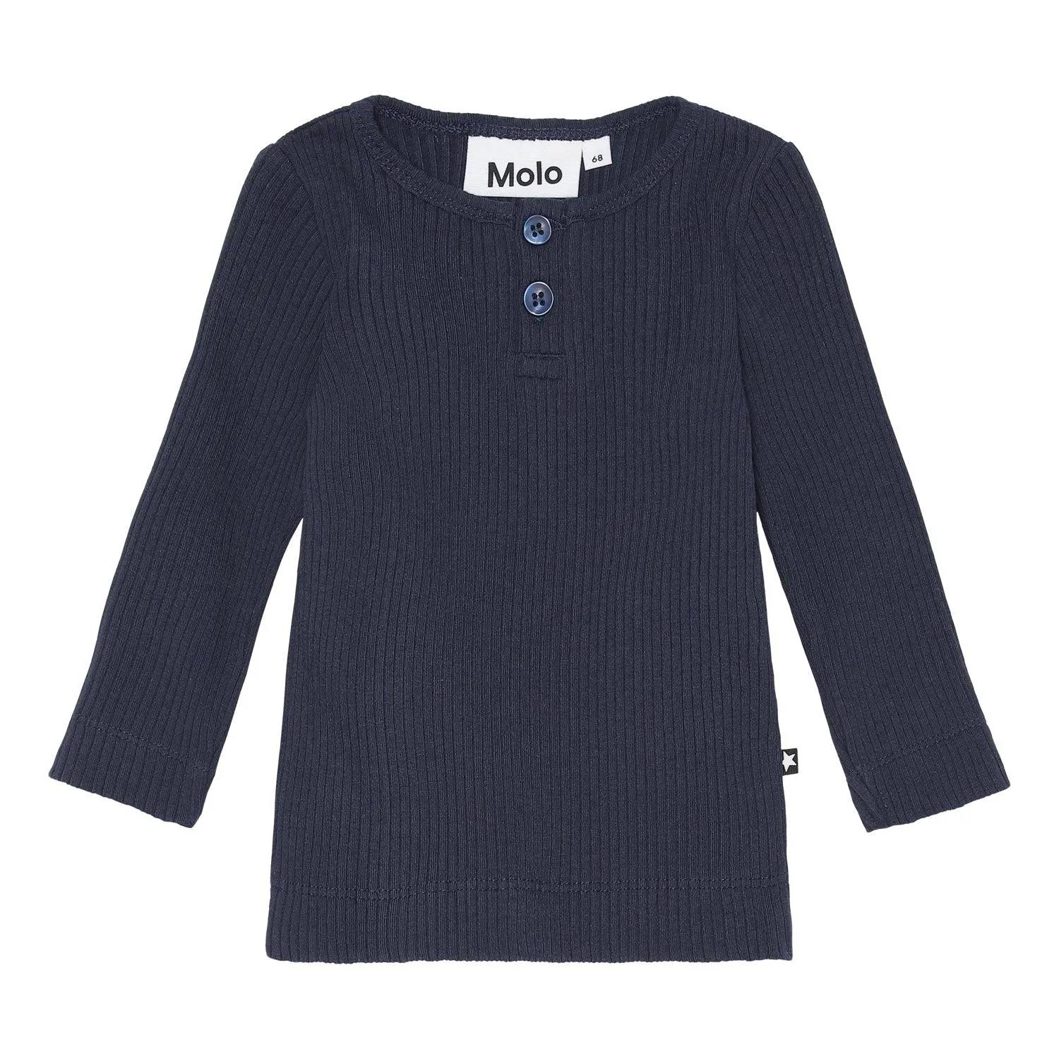 Organic Cotton Earth Long Sleeve Rib Top | Galaxy Blue | Molo