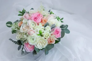 Pink & White Wedding Bouquet