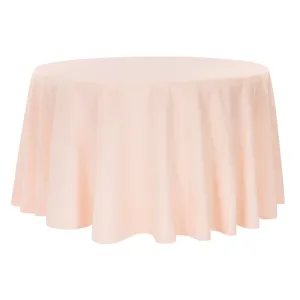 Polyester 108" Round Tablecloth - Blush