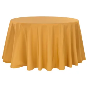 Polyester 120" Round Tablecloth - Gold