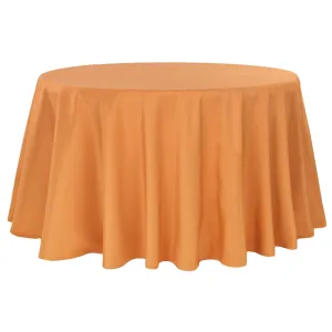 Round Polyester 132" Tablecloth - Burnt Orange