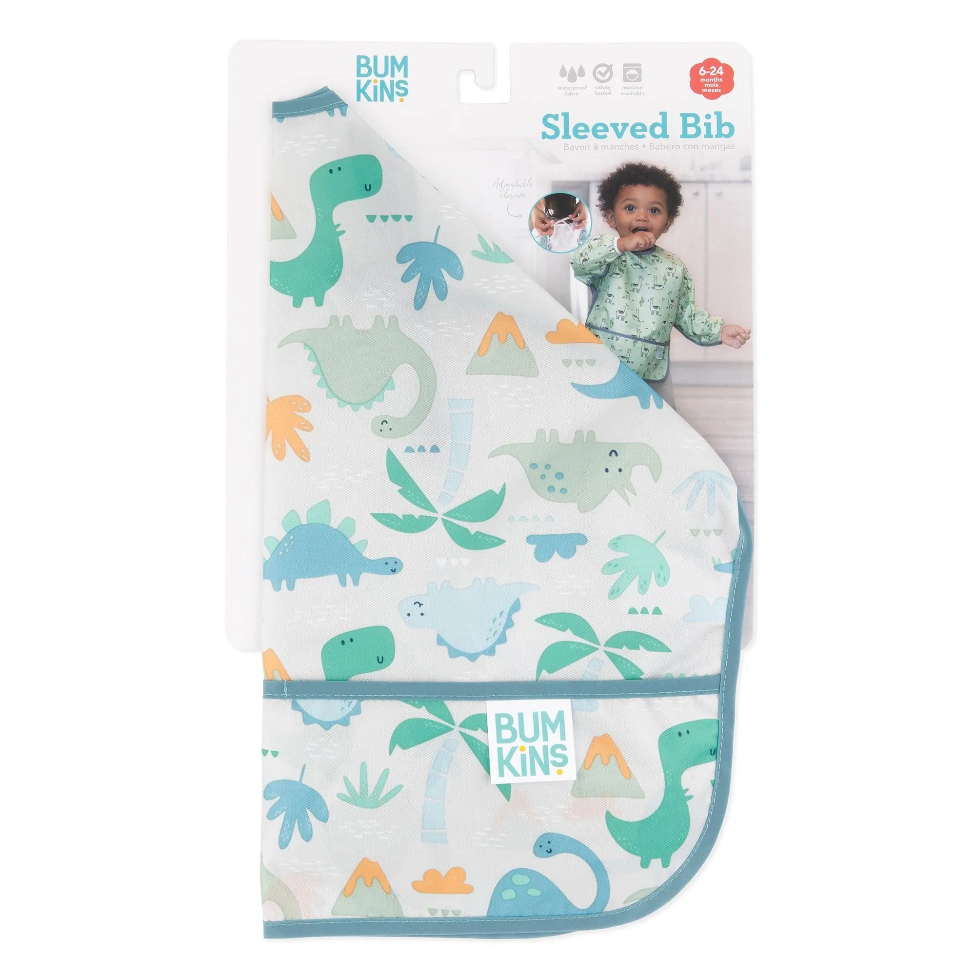 Sleeved Bib: Dinosaurs