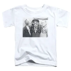 Three Stooges Cutoff Toddler Kids Youth T Shirt White