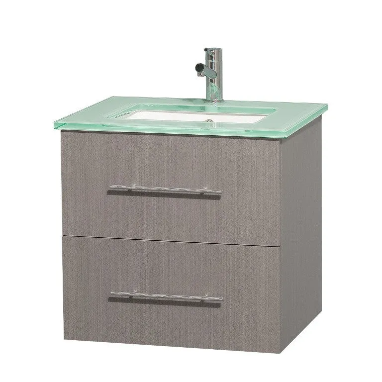 WYNDHAM COLLECTION Centra 24" Bathroom Vanity Set - Gray Oak