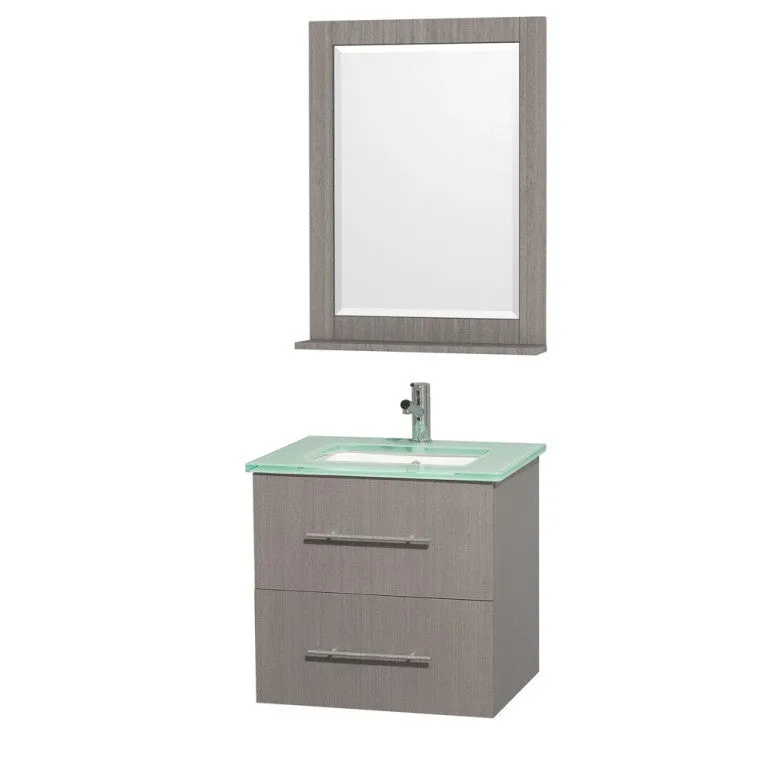 WYNDHAM COLLECTION Centra 24" Bathroom Vanity Set - Gray Oak