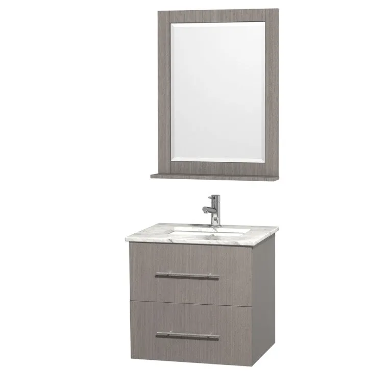 WYNDHAM COLLECTION Centra 24" Bathroom Vanity Set - Gray Oak