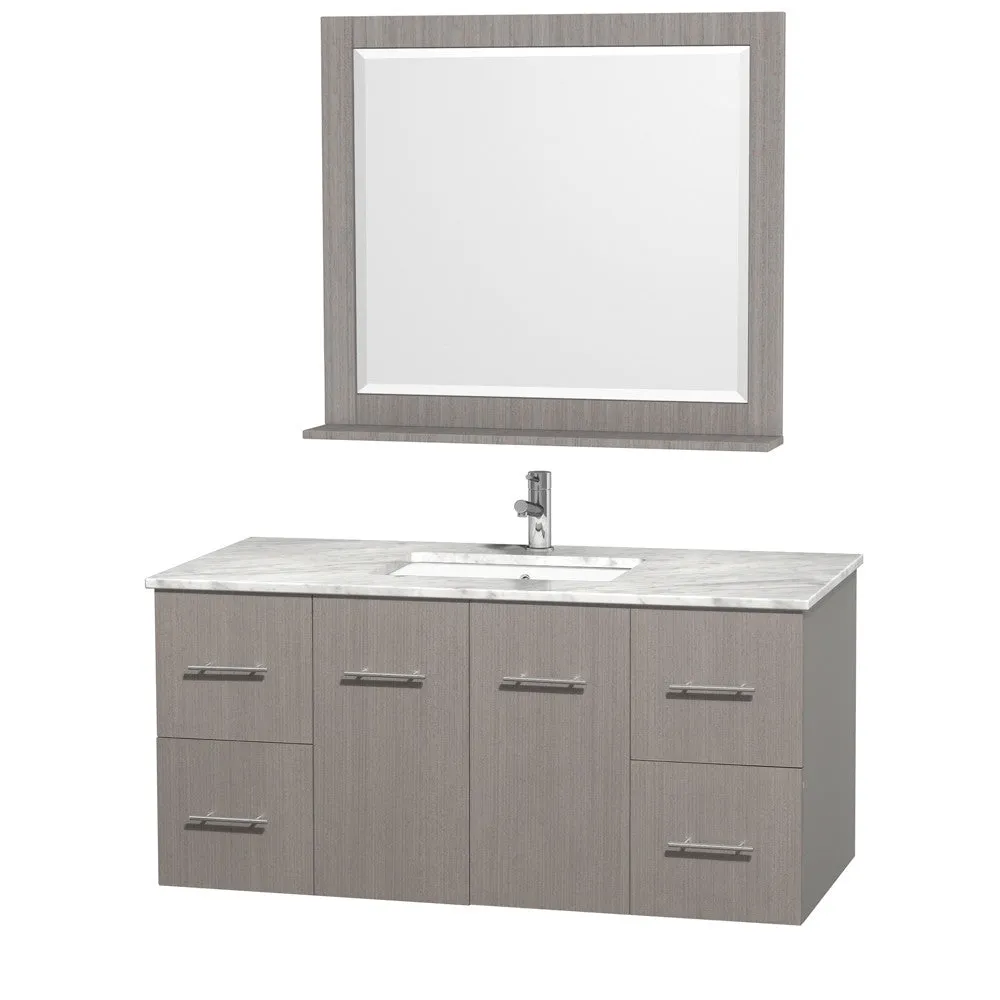 WYNDHAM COLLECTION Centra 48-inch single bathroom vanity set - Gray Oak