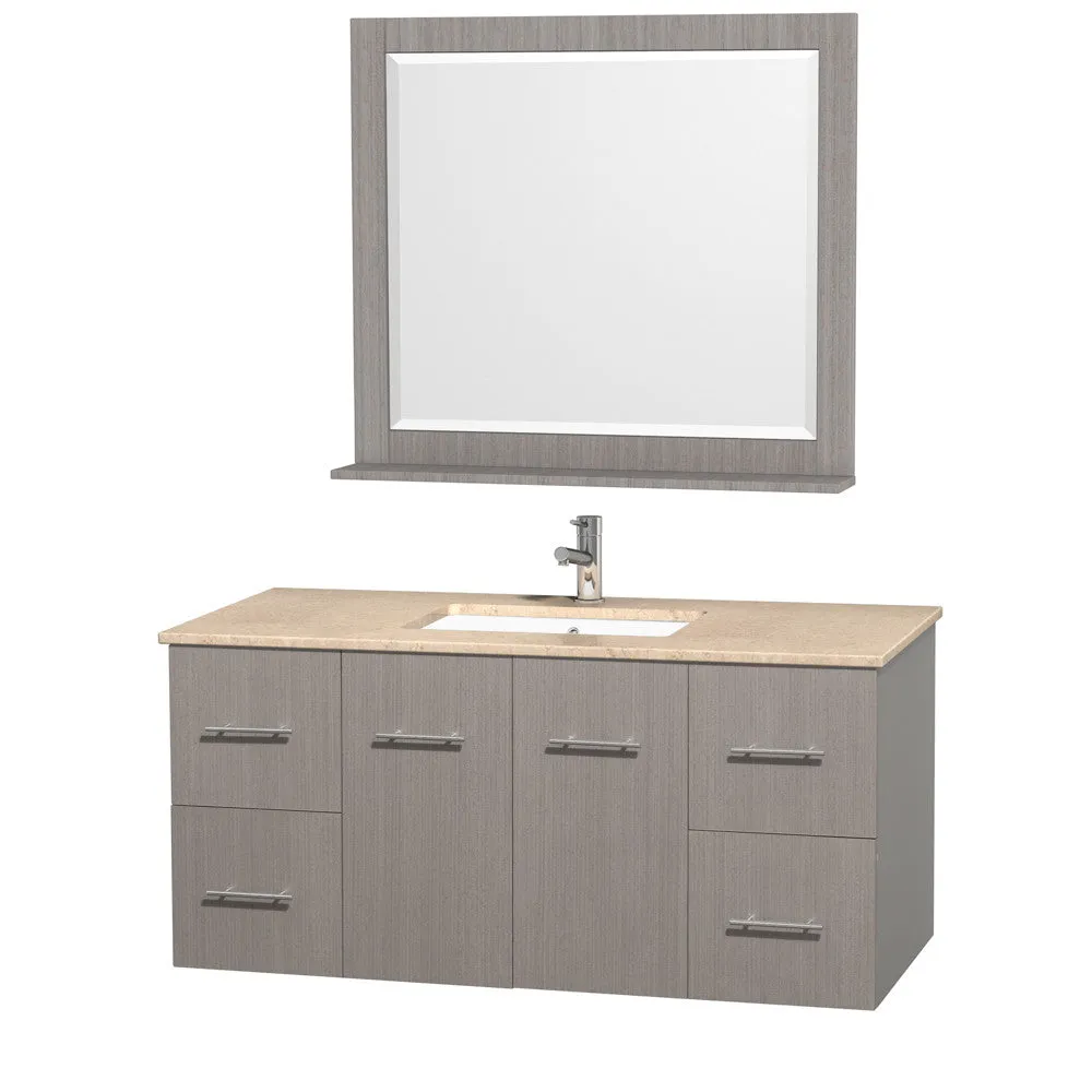 WYNDHAM COLLECTION Centra 48-inch single bathroom vanity set - Gray Oak