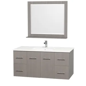 WYNDHAM COLLECTION Centra 48-inch single bathroom vanity set - Gray Oak